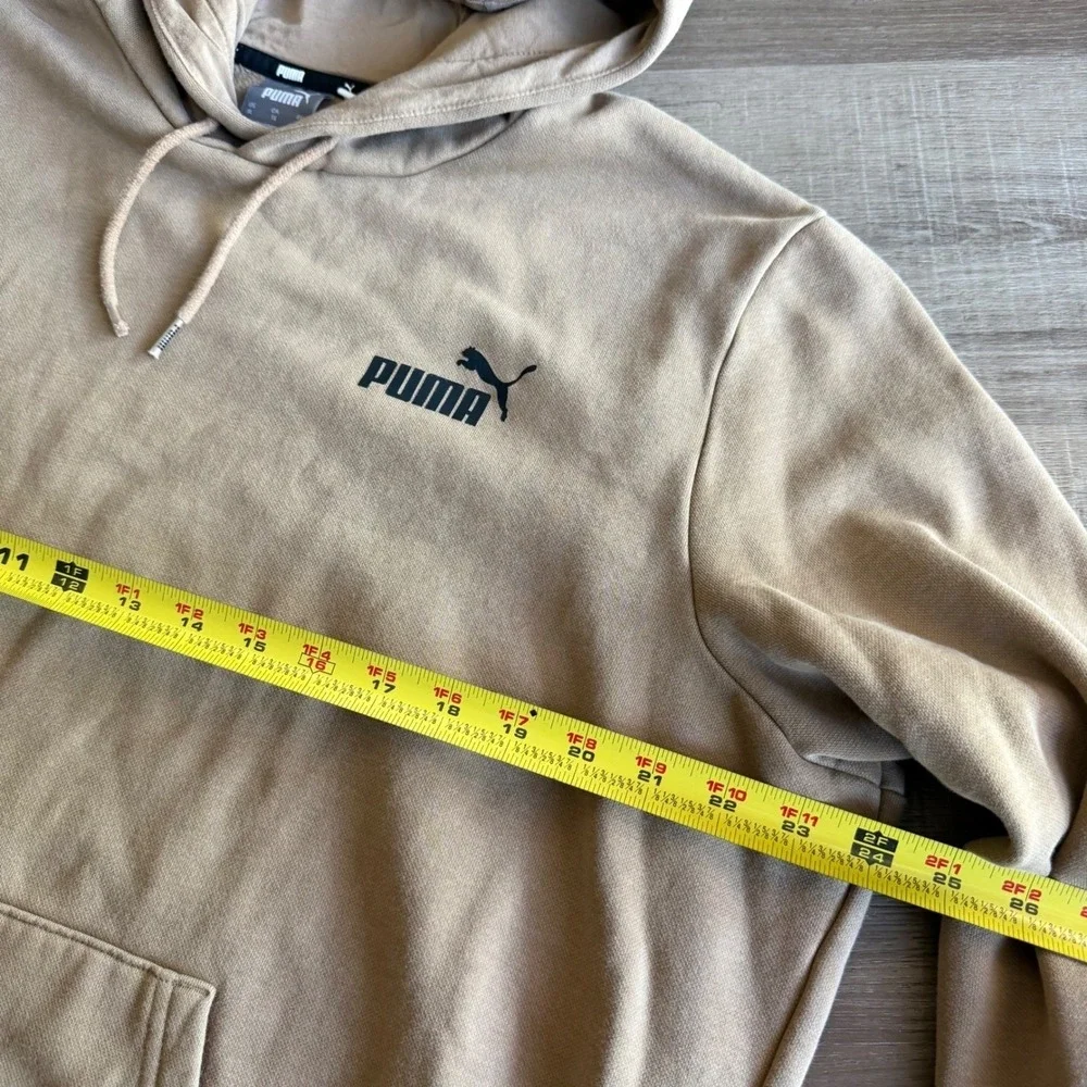 Puma Mens Tan Khaki Logo Tape Sleeve Fleece Hoodie‎ Sweatshirt XL 849040-85
